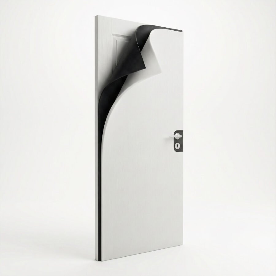 Zestaw materiałów do wygłuszania drzwi pokojowych, 2×2m2, Biały Zestawy Izolacja ABM